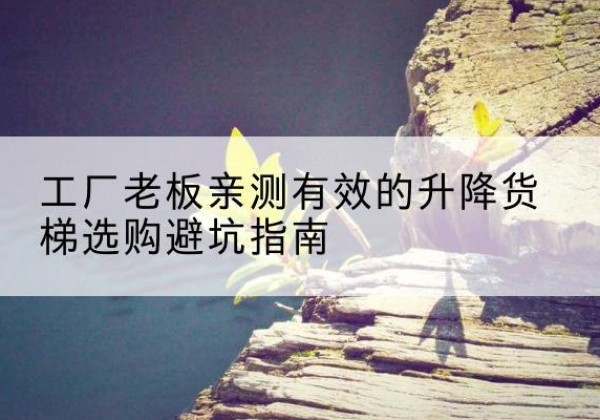 澄海升降货梯怎么选-工厂老板亲测有效的升降货梯选购避坑指南